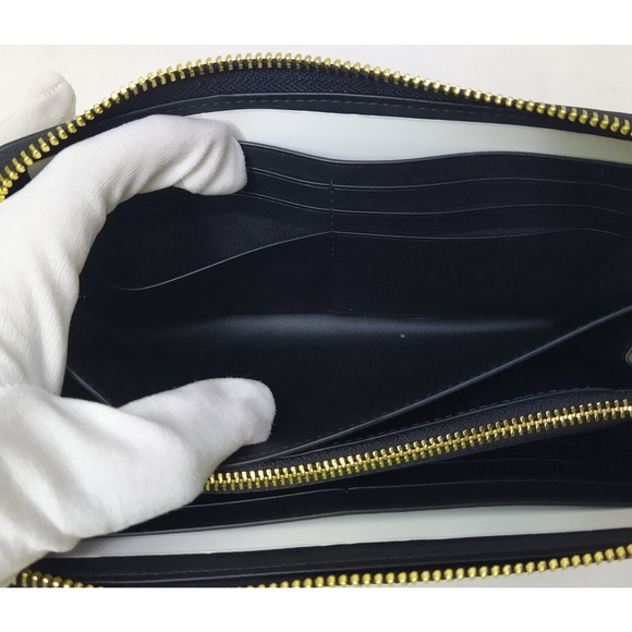 Coach Signature Brown Leather Zip Around Credit Card Long Wallet - NWT $298 - Picture 13 of 16